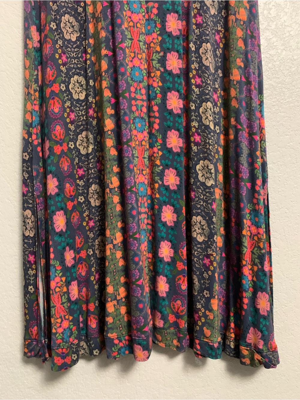 Natural Life Maxi Dress Size M Boho Festival Floral Jersey Short Sleeve Scoop - Picture 12 of 13